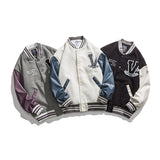 Varsity Jacket Vintage Men's Autumn Coat Campus Color Contrast Patchwork Baseball Collar Casual Jacket