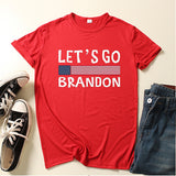 Let'S Go Brandon T Shirt Letter Short Sleeve Printed Fashion T-Shirt