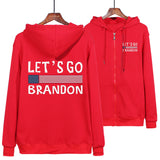 Let's Go Brandon Hoodie English Letters Fashion Hooded Zipper Sweatshirt