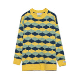 Mens Fall Outfits High Street Striped Couple Knitwear Sweater Simple Retro Crew Neck