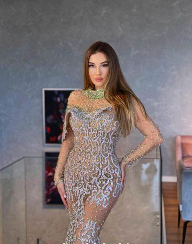 Bohemian Chic Wedding Guest Dress Raglan Sleeve Slit Slim-Fitting Dress