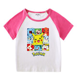 Children Pokemon Pikachu T Shirt Summer Clothing Short Sleeve T-shirt Men's Top