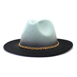 Cowboy Hats Flat Brim Broad-Brimmed Hat Autumn and Winter British Style Men and Women Fedora Hat