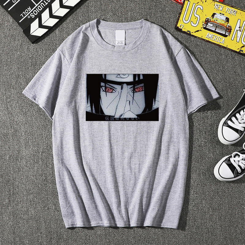 Itachi Uchiha Costume Anime Ninja Itachi Uchiha Xiao Organization Print T-shirt Loose Men's and Women's Tops