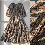 Daisy Buchanan Dress Vintage Printed Long Dress V-neck Dress