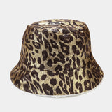 Leopard Fur Hat Autumn and Winter Fisherman Hat