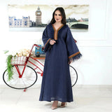 Nina Parker Black Dress Ribbon Feather Pleated Dress Muslim Robe