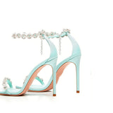 Nude Block Heel Peep Toe Stiletto Heel High Heel Sandals