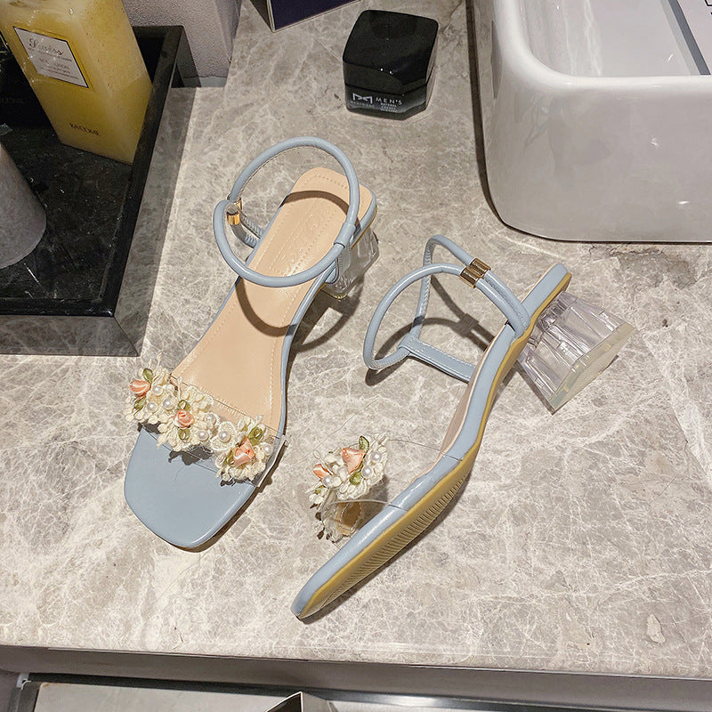 Nude Block Heel Peep Toe Sandals