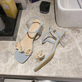 Nude Block Heel Peep Toe Sandals