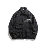 Black Varsity Jacket Autumn Jacket Men's Casual Thin Loose Top Coat