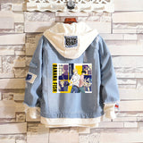 Comic Denim Jacket Male and Female Students Loose Sweater Denim Jacket