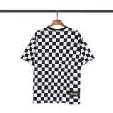 We11 Done T Shirts Black and White Plaid T-shirt for Men and Women