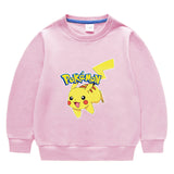 Children Pokemon Pikachu Hoodie Men and Women Baby Cotton Top