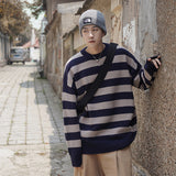 Tate Langdon Sweater Sweater Loose Striped Sweater Men's Autumn and Winter