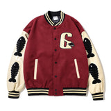 Mens Fall Outfits Vintage Camouflage Letters Affixed Cloth Embroidered Baseball Jacket High Street Hooded Quilted Warm Coat