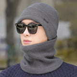 Men Winter Hats Knitted Hat Scarf Set Men's Winter Outdoor Leisure