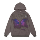 Mens Fall Outfits High Street Graffiti Printed Hoodie Loose Casual Top Men