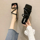 Women Open Toe Sandals Flats Summer Candy Color Fashion Flat Heel Slippers