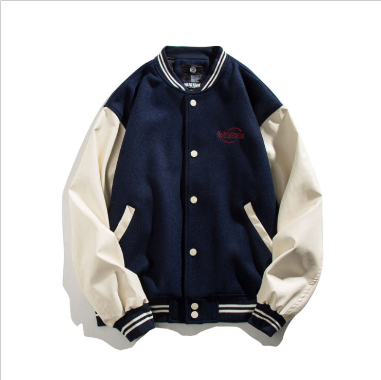 College Jacket Autumn Retro Fashion Letters Printed Casual Baseball Uniform for Men and Women