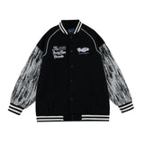 Baby Blue Varsity Jacket Vintage Embroidery Contrast Color Baseball Uniform for Men Spring and Autumn Coat