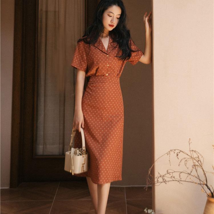 Women's Cottagecore Dress Summer Suit Women's Printed Top Skirt Wear Suit