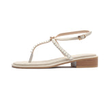 Nude Strappy Block Heels