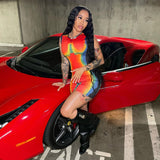 Nina Parker Graffiti Dress Summer Sexy Vest Hip Skirt Personalized Graffiti Dress