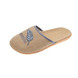 Women Open Toe Sandals Flats Summer Embroidered Linen Leisure Home Flat Slippers