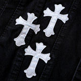 Men Denim Coat Jean Jackets Cross Patch Denim Jacket Men's Dark Polo Collar Jacket Denim Jacket