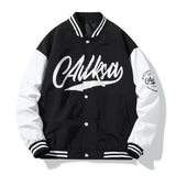 White Varsity Jacket Men's Spring and Autumn Workwear Jacket Youth Sports Baseball Uniform