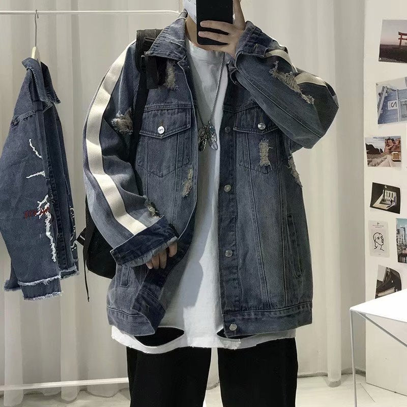 Men Denim Jacket Men's Denim Jacket Men's Autumn and Winter