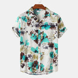 Men Beach T Shirts Summer Casual Beach Holiday Floral Print