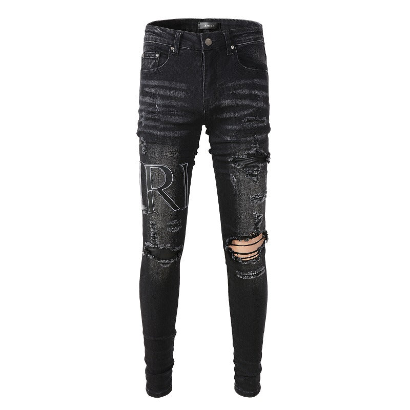 Amiri Jeans Casual Hip Hop Slim Jeans Men