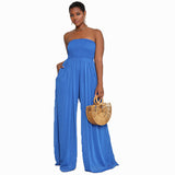 Wide Leg Summer Chiffon High Waist Jumpsuit Pants Women's Jumpsuit Summer Jumpsuit