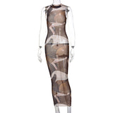 Victoria Beckham Dresses Women's Spring Fashion Printed Sexy Dress