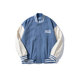 Baby Blue Varsity Jacket Baggy Coat Men's and Women's Jacket Autumn Baseball Uniform