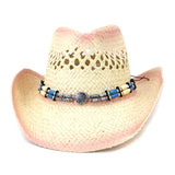 Straw Cowboy Hats Men Women Outdoor Sun-Proof Beach Hat Straw Cowboy Hat