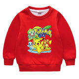 Children Pokemon Pikachu Hoodie Brushed Hoody Double Layer Thickened