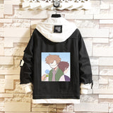 Comic Denim Jacket Dreamwastaken Man and Woman Cartoon Denim Coat Top