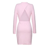 Cocktail Attire for Women Sexy Backless Dress Waist-Slimming Long Dress Sheath Long Sleeve Dress