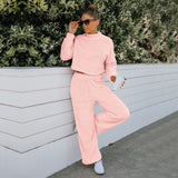 Women Fall Outfits Autumn and Winter Double-Sided Velvet Top Suit Home Wear Trousers Two-Piece Set