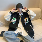 Brown Varsity Jacket Autumn Men's Baseball Uniforms Loose Embroidery Men's Clothing Coat Jacket