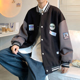 Yellow Varsity Jacket Jacket Men's Autumn Loose High Street Sports Baseball Uniform Men