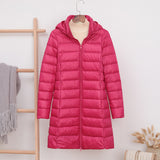Women Winter Coats Puffer Jacket Down Coat Autumn and Winter Lightweight Women's Mid-Length Hooded Detachable Cap Lightweight Coat