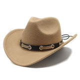 Cowboy Hats Autumn and Winter Top Hat Women's Retro Rolled Brim Fedora Hat Men's Casual