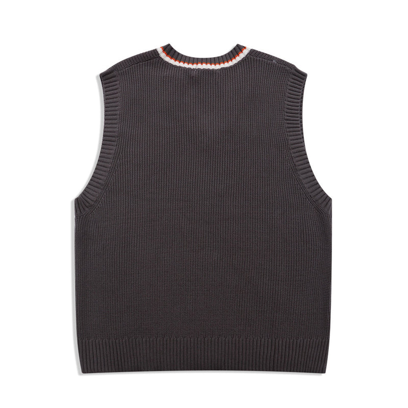 Men Sweater Vest Simple Style Sweater Vest Vest Men's Street Trend Loose V-neck Outerwear Sleeveless Sweater
