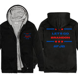 Let's Go Brandon Hoodie English Letter Short Sleeve Printed Fashion Padded Top