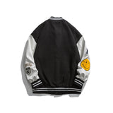 Varsity Jacket Vintage Men's Autumn Coat Campus Color Contrast Patchwork Youth Jacket