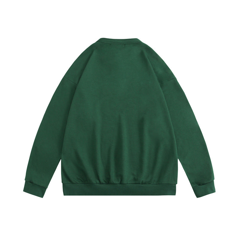 Preppy Aesthetic Sweatshirt Fall Embroidered Loose Sweatshirt Men 'S Coat